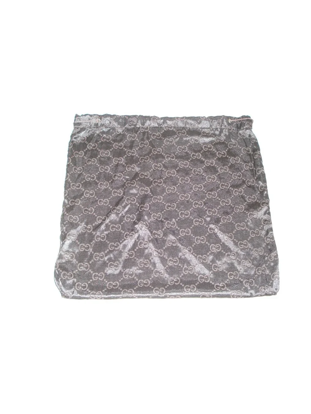 Authentic GUCCI Dark Brown GG Monogram Drawstring Satin Dust Bag 16